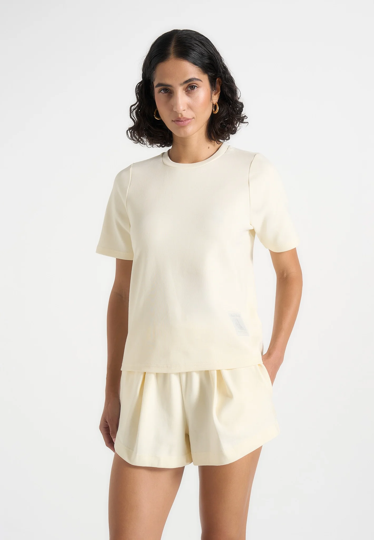 TS002 - Short Sleeve Cotton T-Shirt - Pale Yellow - Image 2