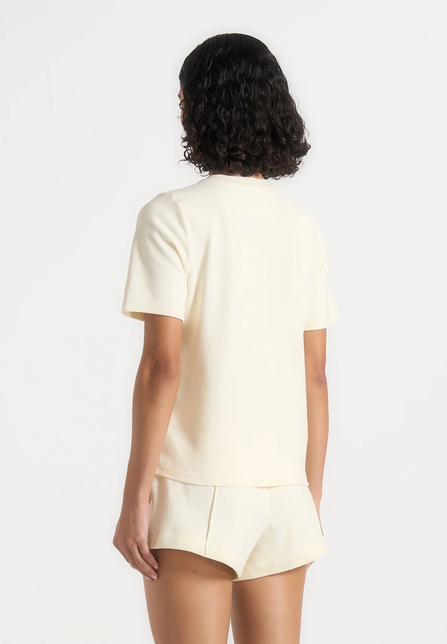 TS002 - Short Sleeve Cotton T-Shirt - Pale Yellow - Image 4