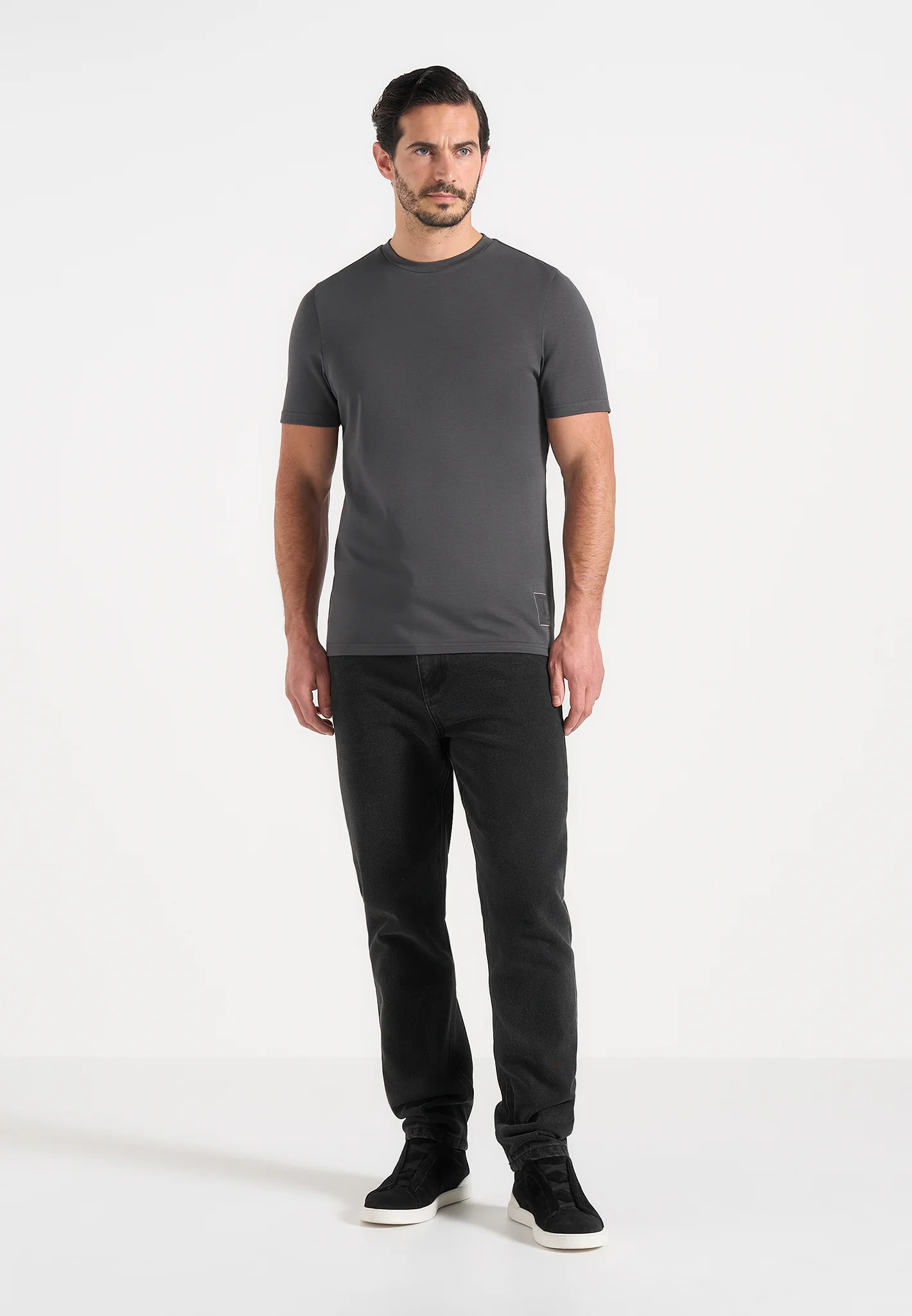 TS003 - Fitted Luxe T-Shirt - Charcoal Grey - Image 2