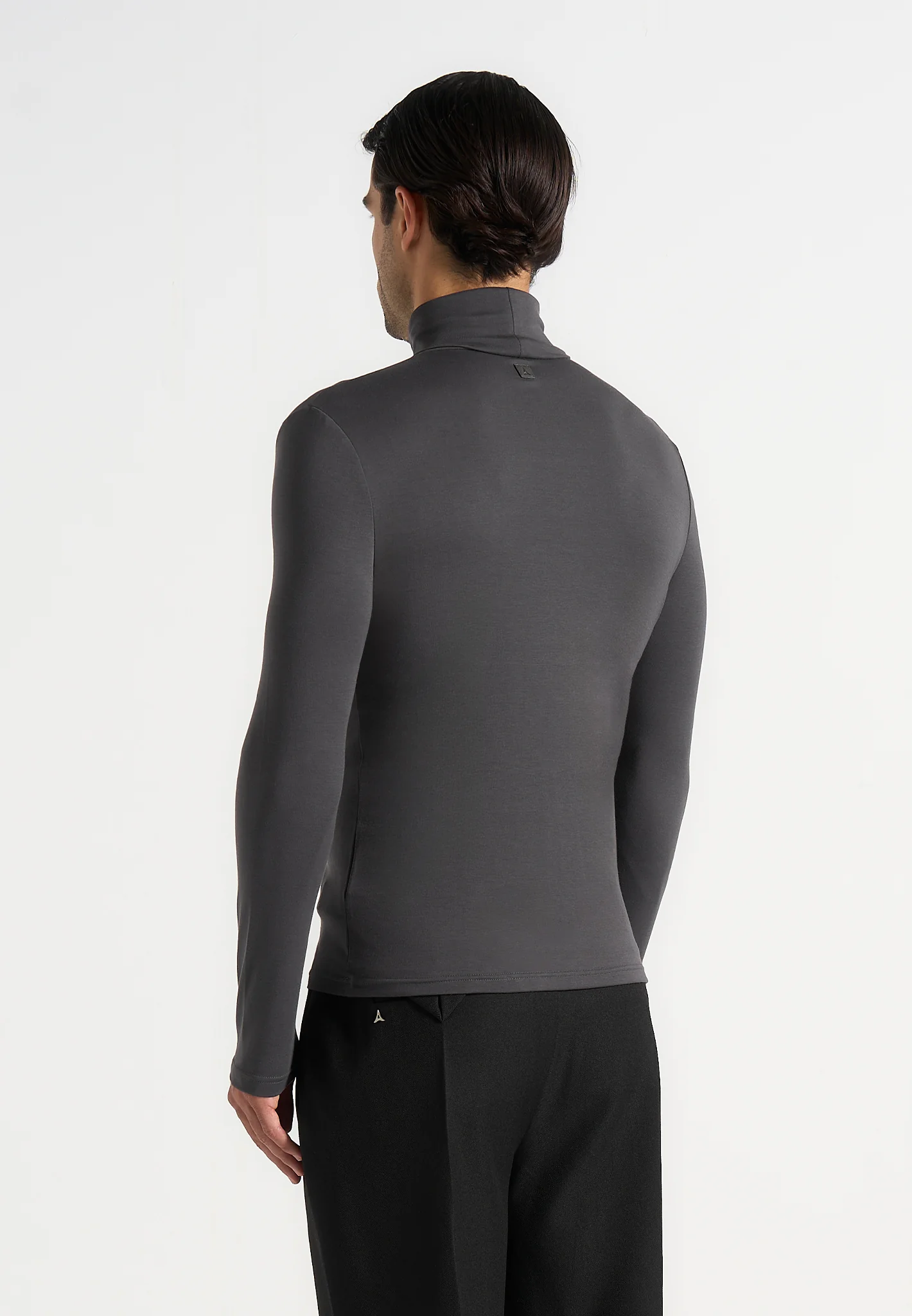 TS006 - Long Sleeve Roll Neck Top - Grey - Image 4