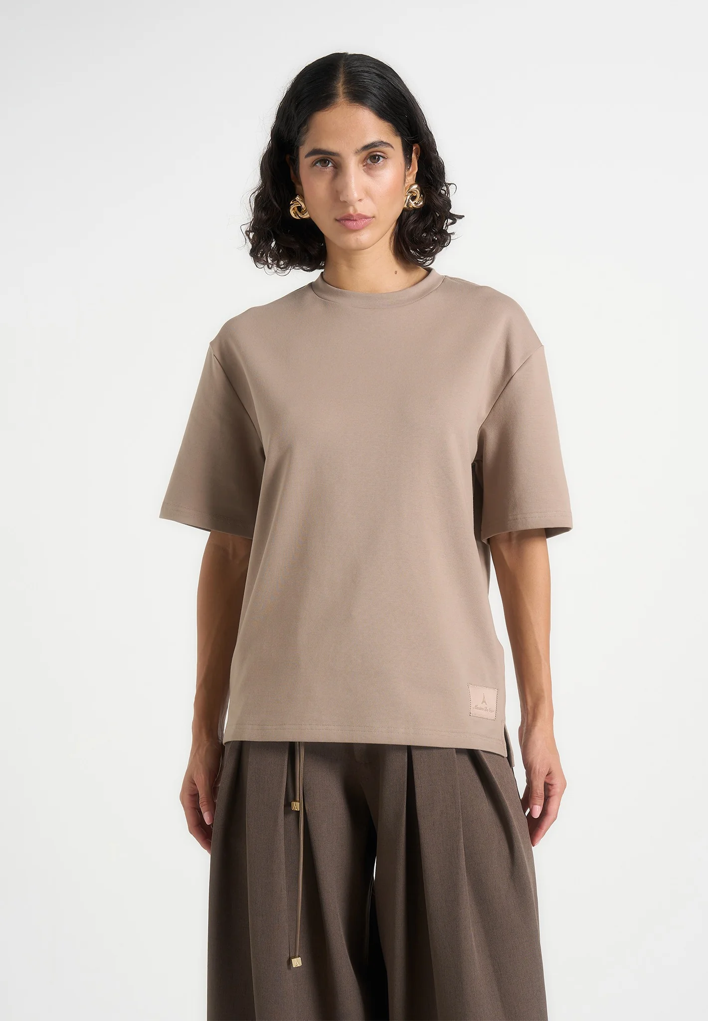 TS007 - Unisex Relaxed Fit Cotton T-Shirt - Taupe - Image 3