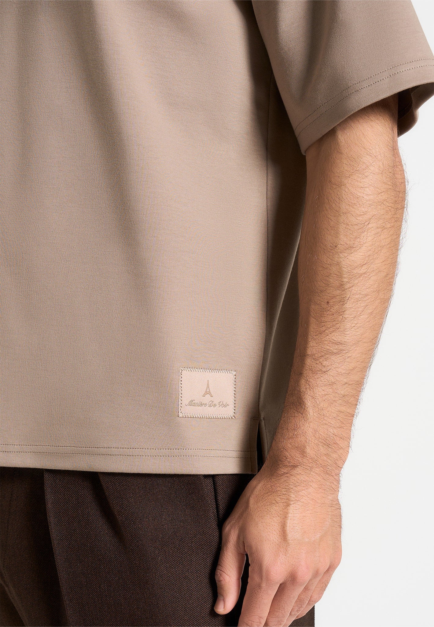 TS007 - Unisex Relaxed Fit Cotton T-Shirt - Taupe - Image 5