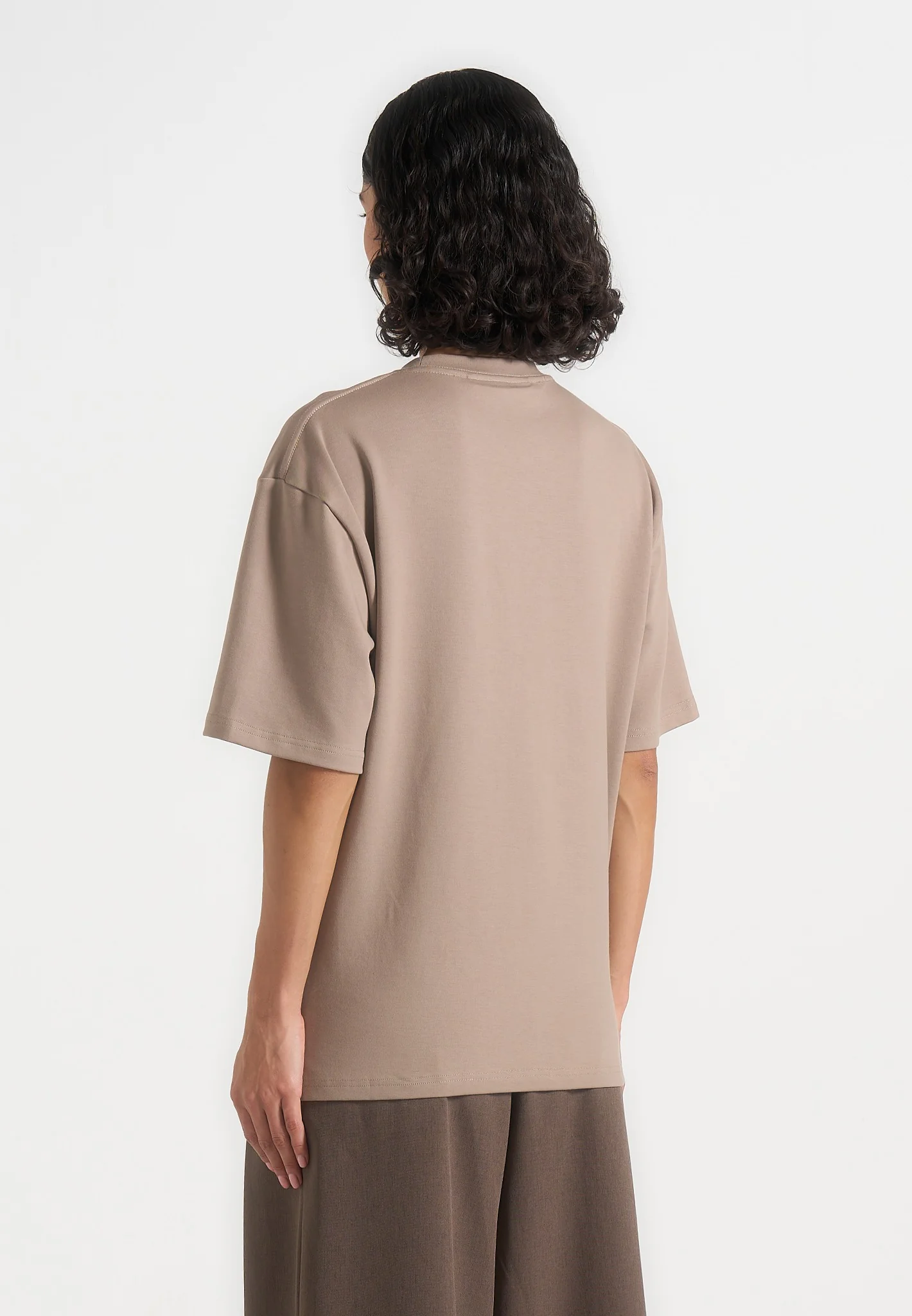 TS007 - Unisex Relaxed Fit Cotton T-Shirt - Taupe - Image 6