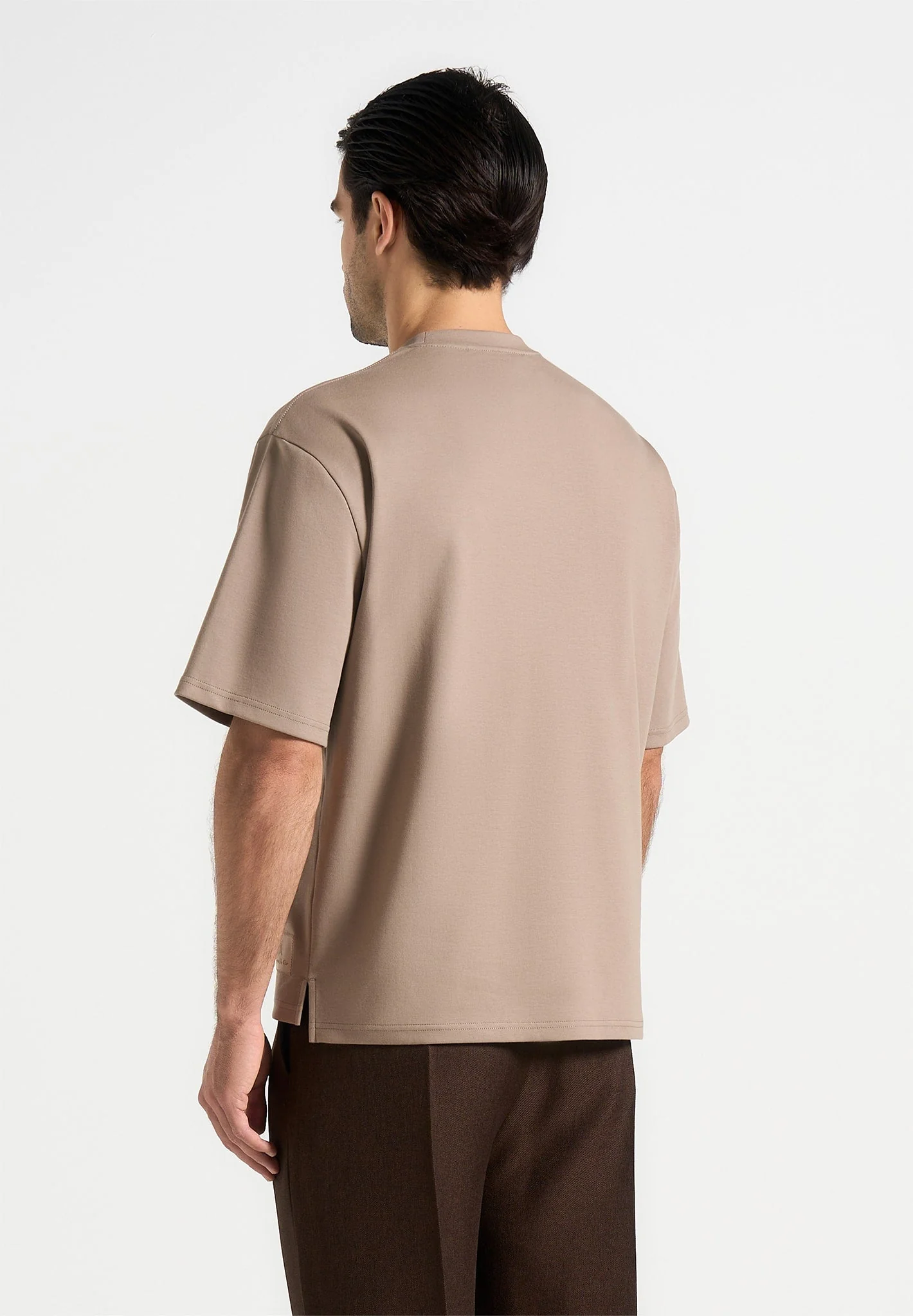 TS007 - Unisex Relaxed Fit Cotton T-Shirt - Taupe - Image 7