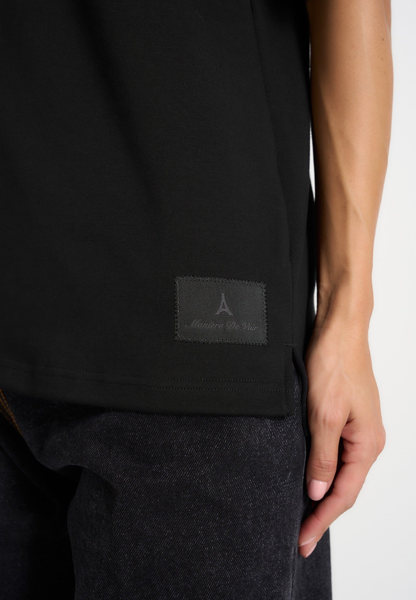 TS007 - Unisex Relaxed Fit Cotton T-Shirt - Black - Image 5