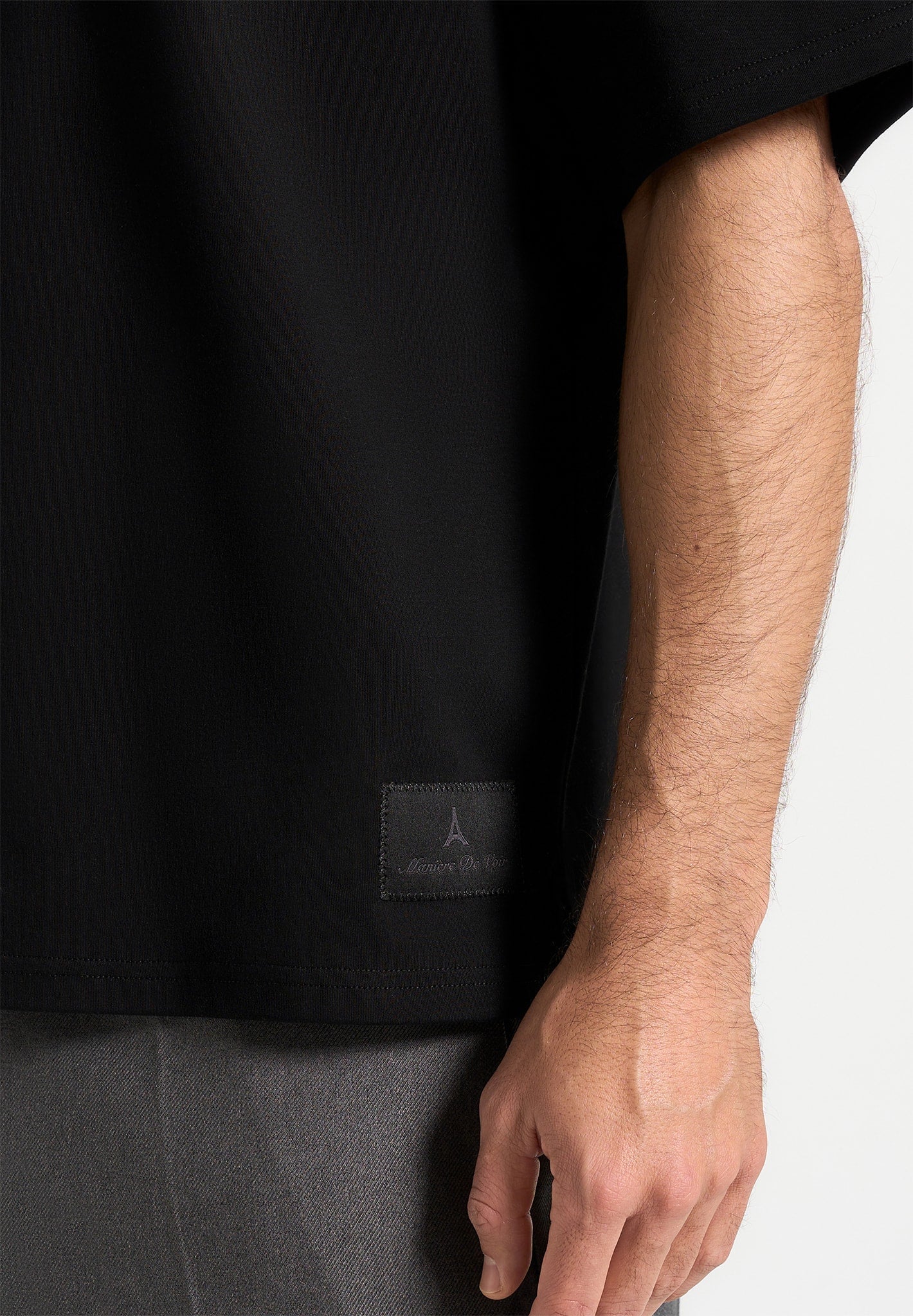 TS007 - Unisex Relaxed Fit Cotton T-Shirt - Black - Image 6