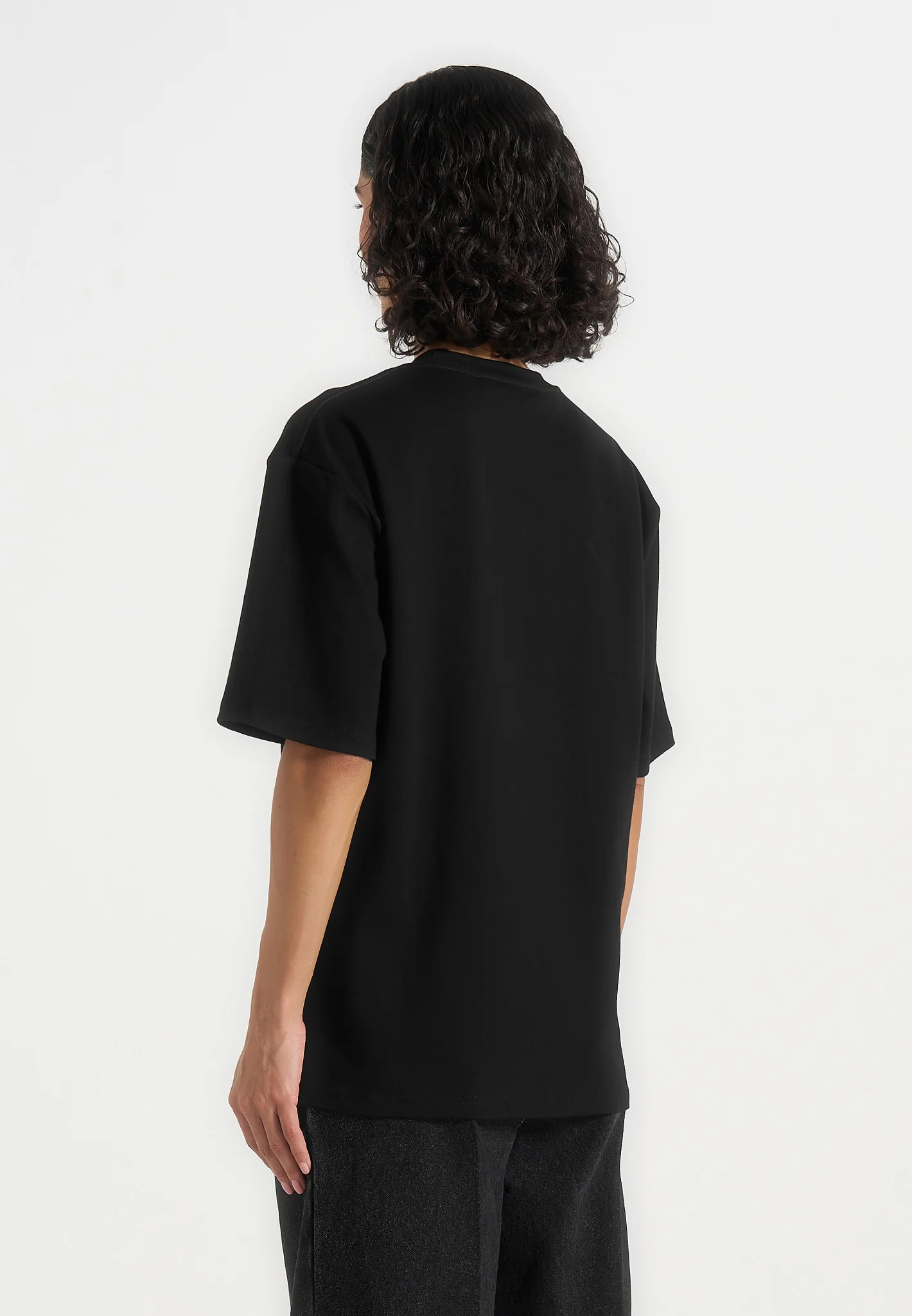 TS007 - Unisex Relaxed Fit Cotton T-Shirt - Black - Image 7