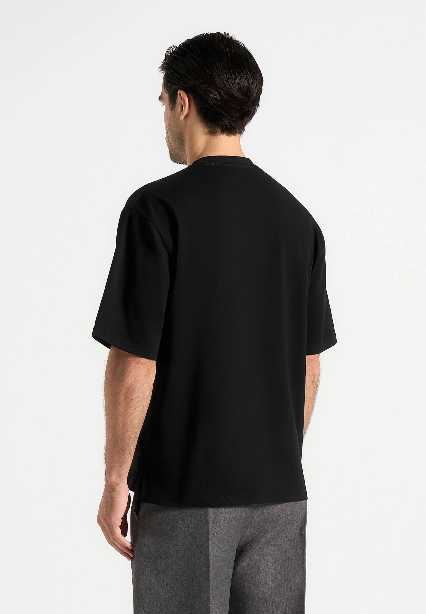 TS007 - Unisex Relaxed Fit Cotton T-Shirt - Black - Image 8