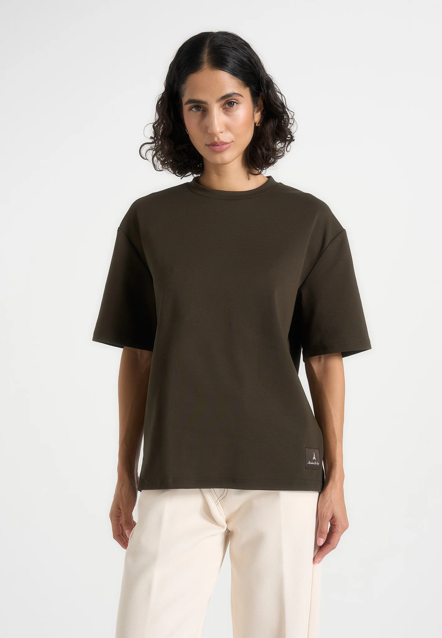TS007 - Unisex Relaxed Fit Cotton T-Shirt - Olive - Image 3