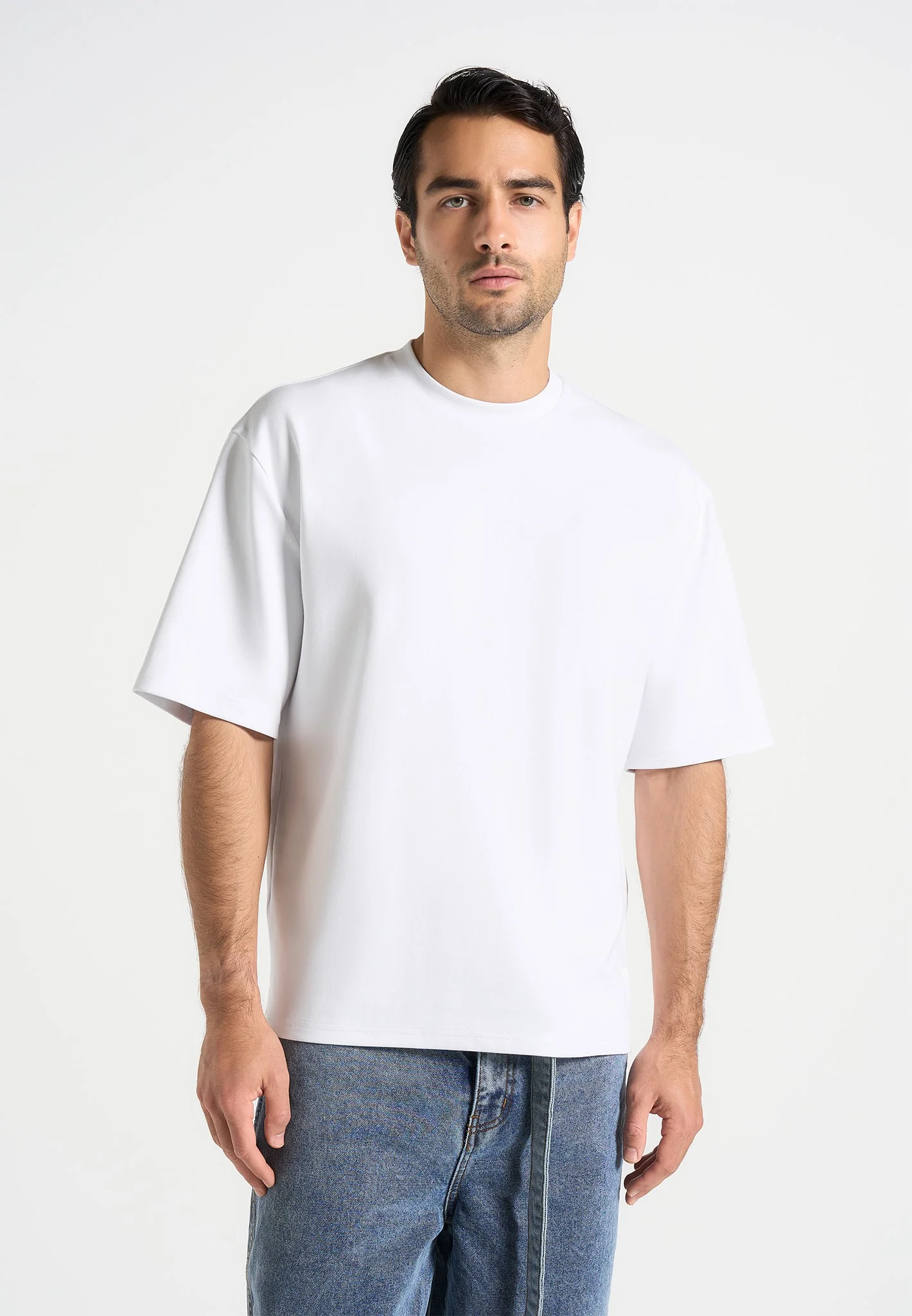 TS007 - Unisex Relaxed Fit Cotton T-Shirt - White - Image 2