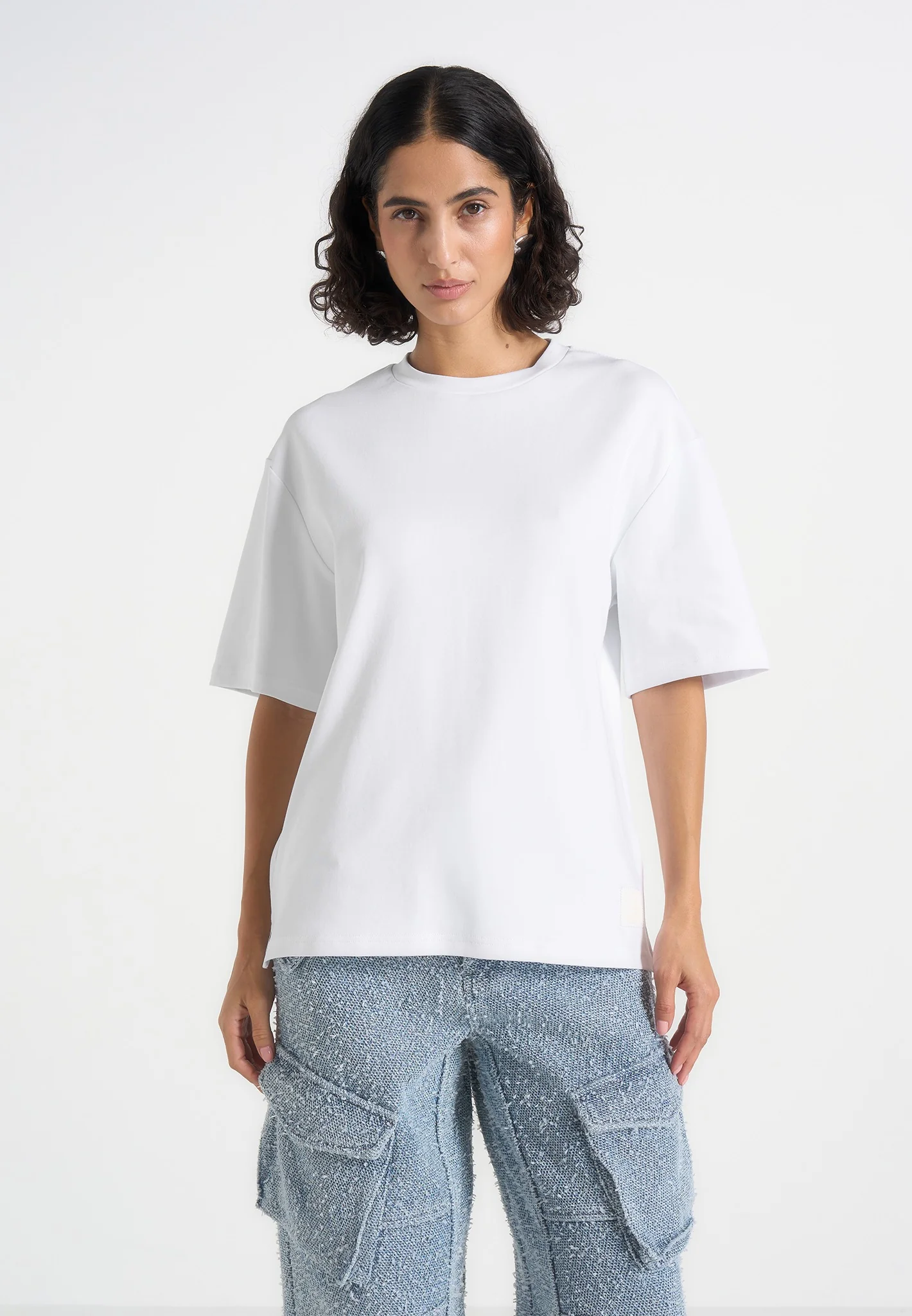 TS007 - Unisex Relaxed Fit Cotton T-Shirt - White - Image 3
