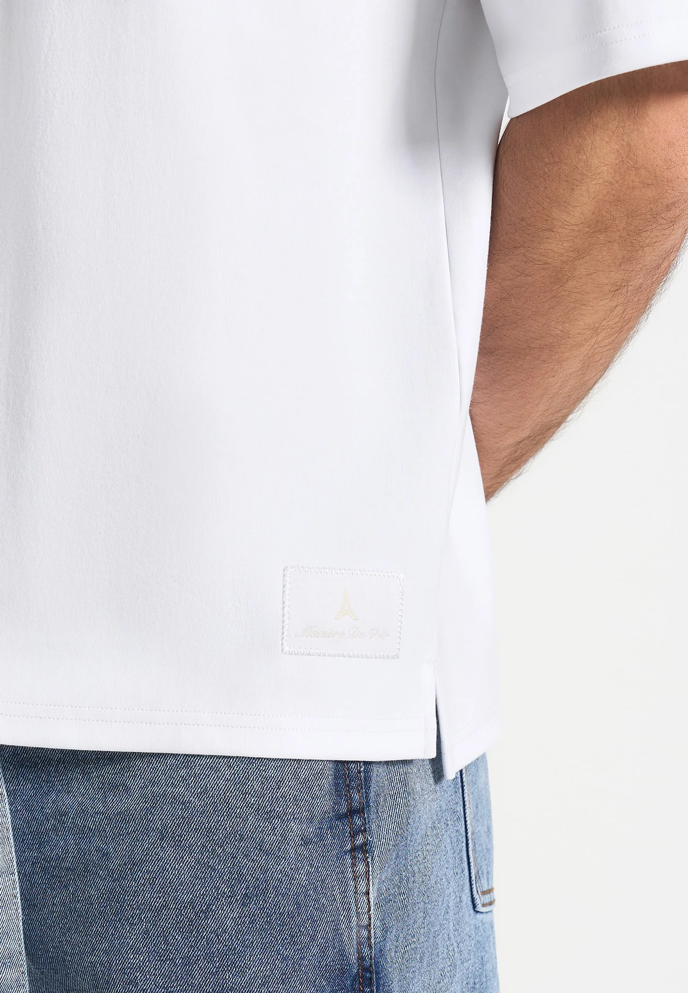 TS007 - Unisex Relaxed Fit Cotton T-Shirt - White - Image 5