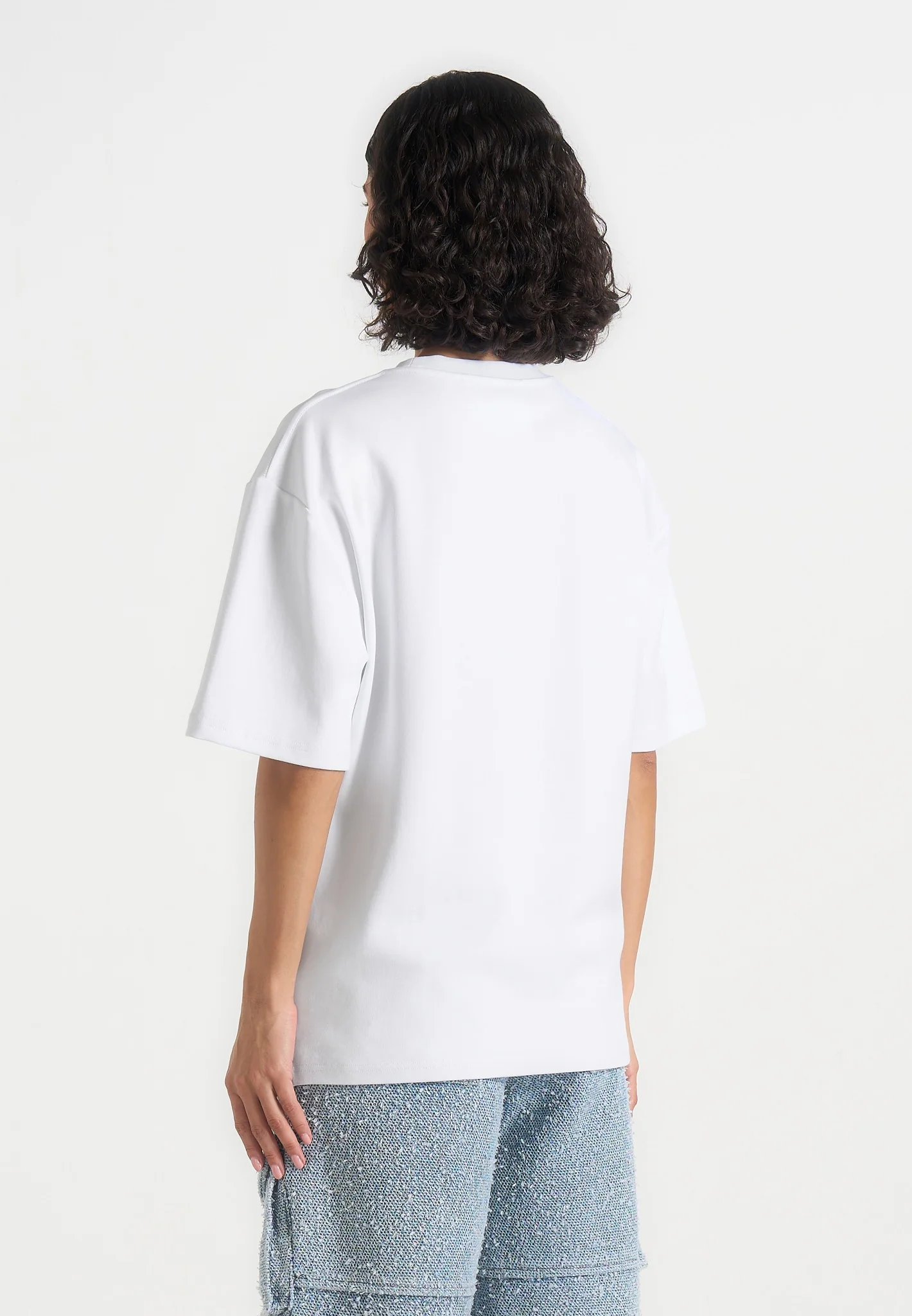 TS007 - Unisex Relaxed Fit Cotton T-Shirt - White - Image 6