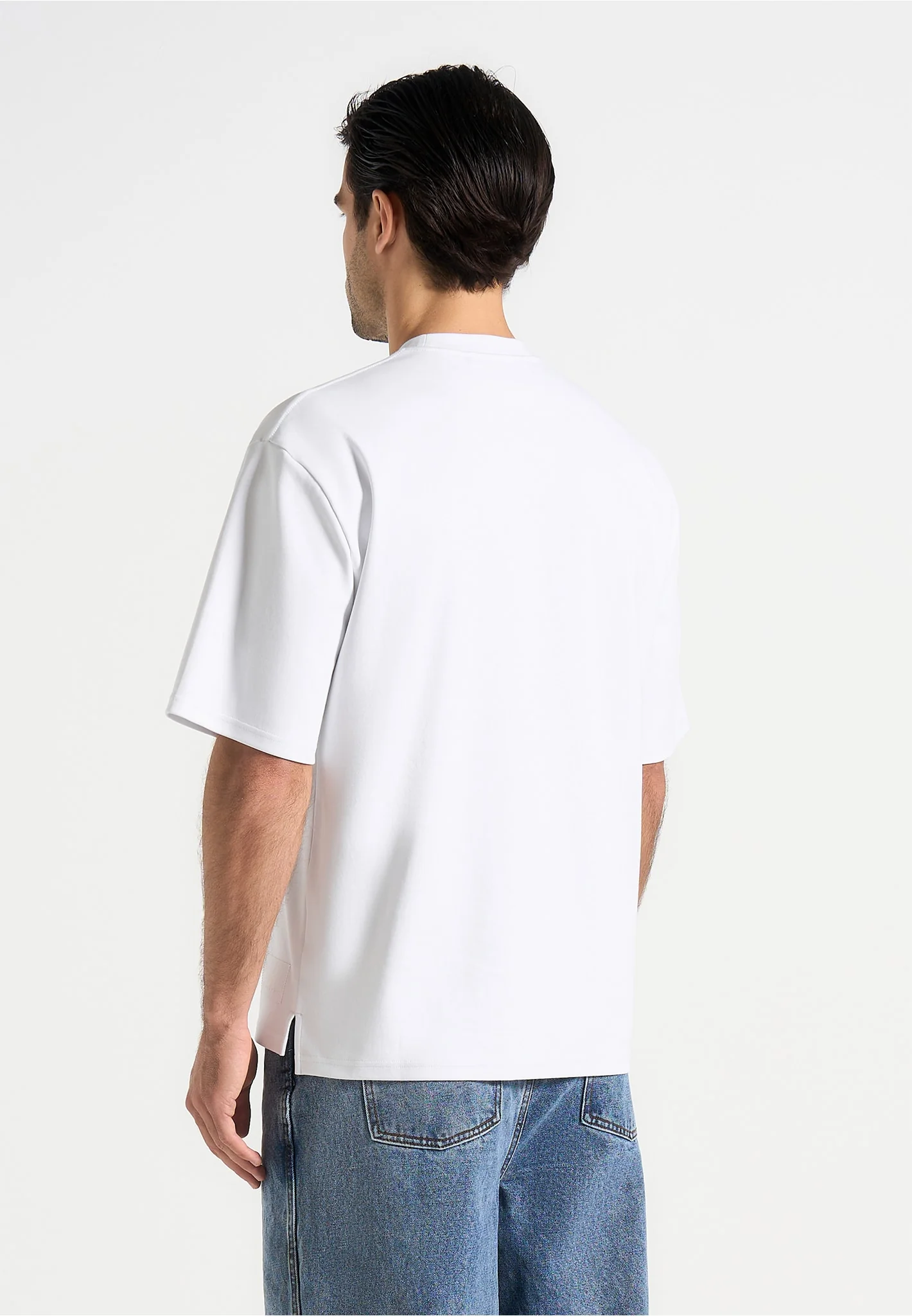 TS007 - Unisex Relaxed Fit Cotton T-Shirt - White - Image 7