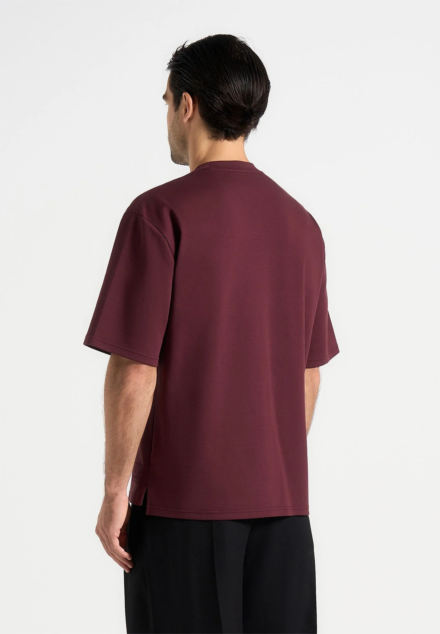 TS007 - Unisex Relaxed Fit Cotton T-Shirt - Wine Red - Image 6
