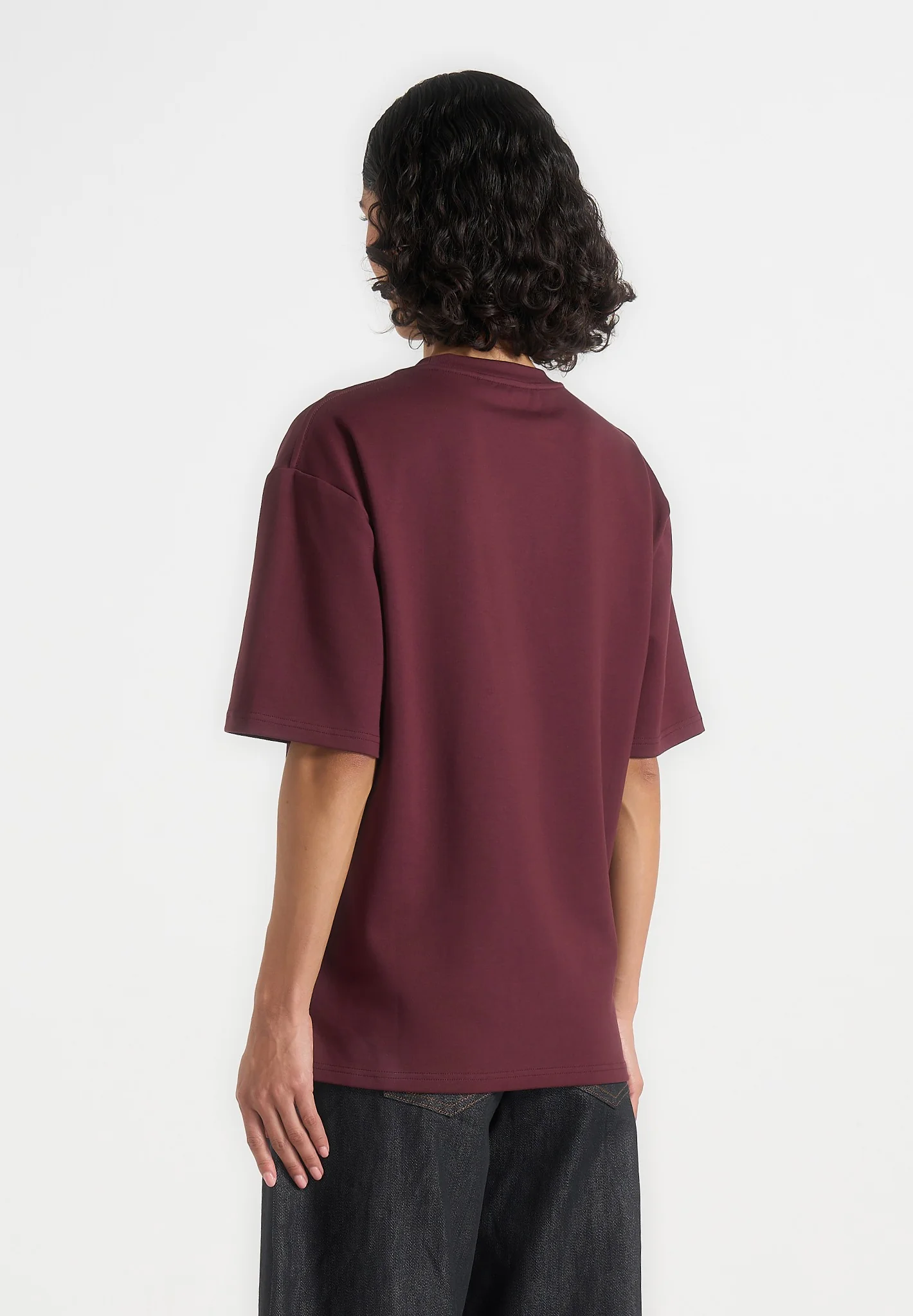 TS007 - Unisex Relaxed Fit Cotton T-Shirt - Wine Red - Image 7
