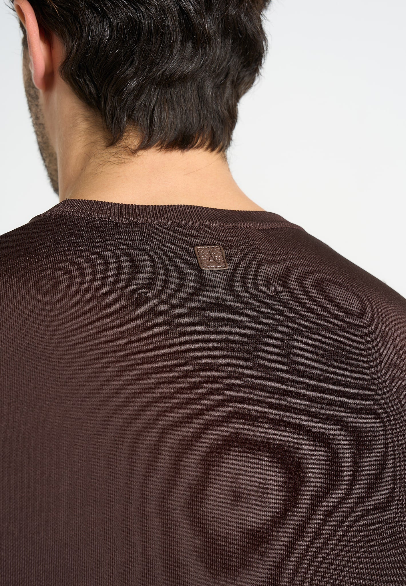 TS010 - Luxe Knitted T-Shirt - Brown - Image 3
