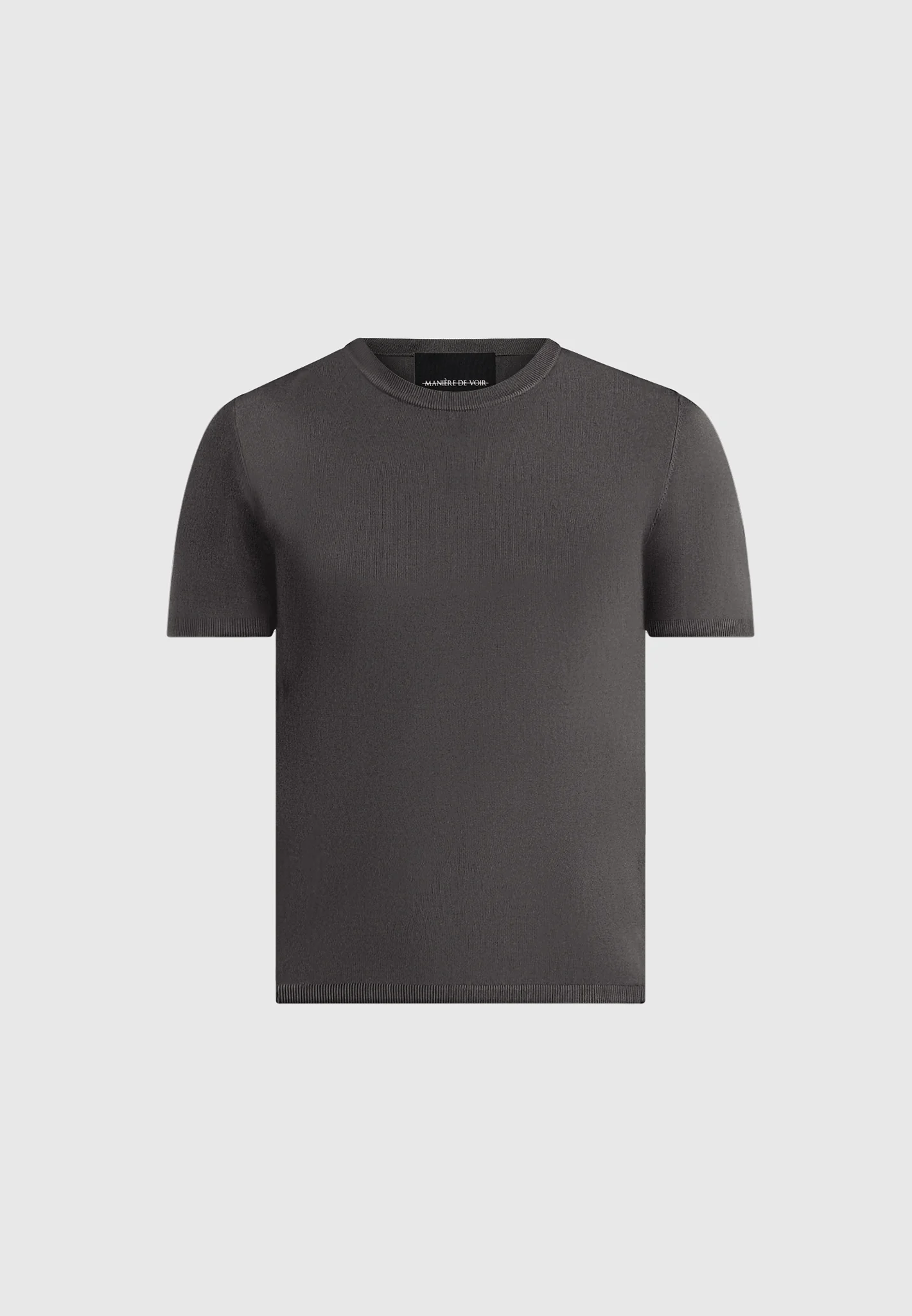 TS010 - Luxe Knitted T-Shirt - Charcoal - Image 5
