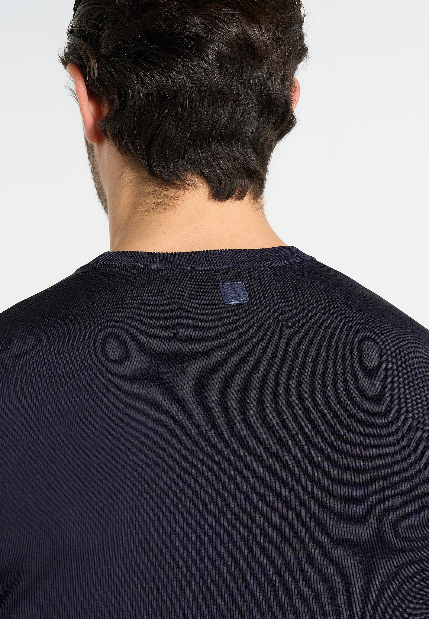 TS010 - Luxe Knitted T-Shirt - Navy - Image 3