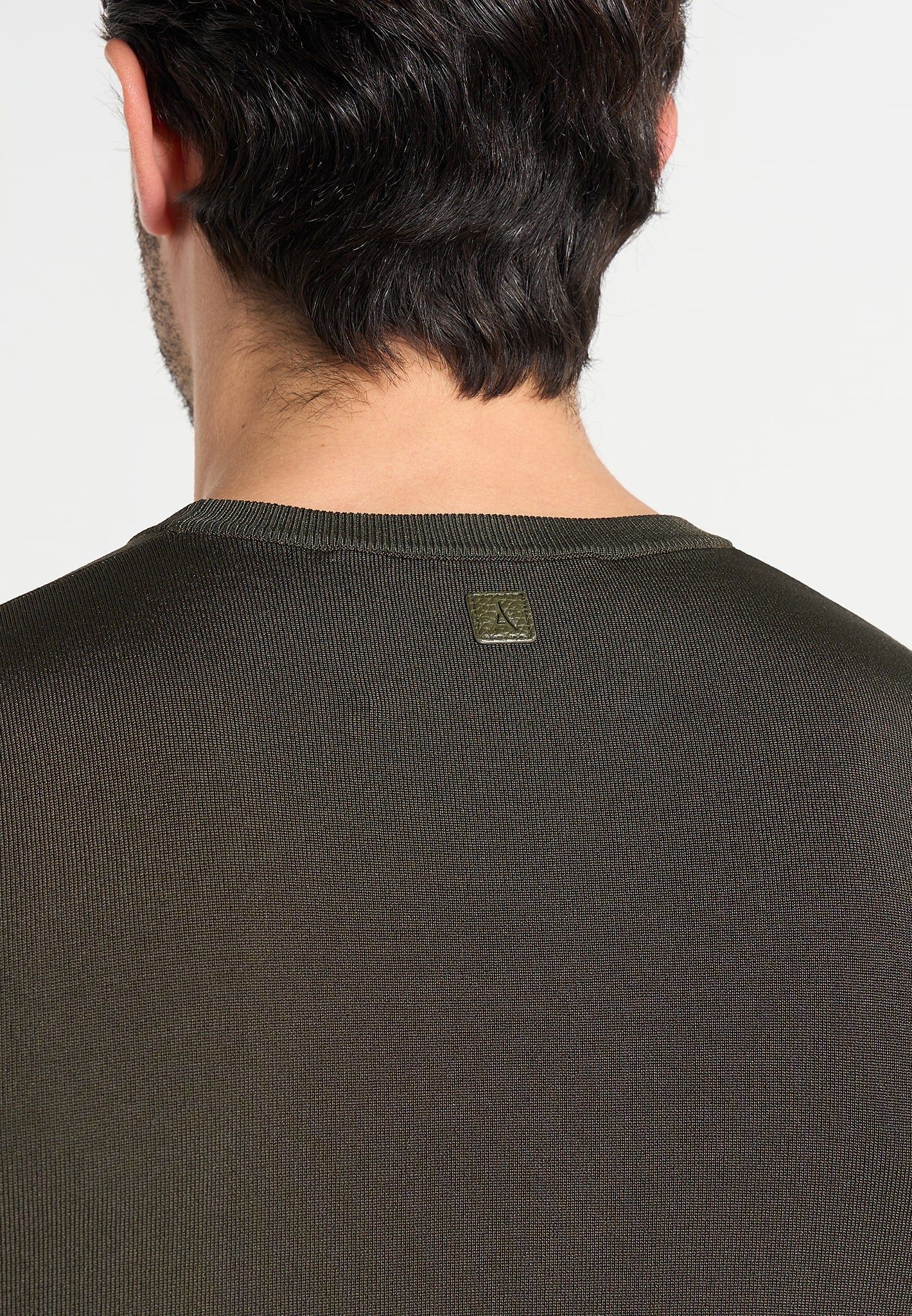 TS010 - Luxe Knitted T-Shirt - Olive - Image 3
