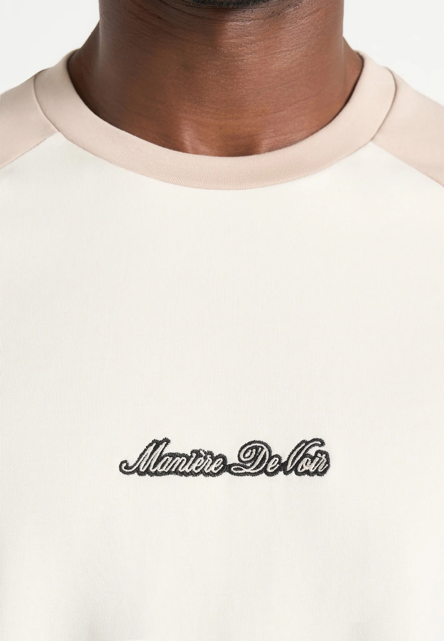 Unisex Signature Raglan Cotton T-Shirt - Cream/Beige - Image 5