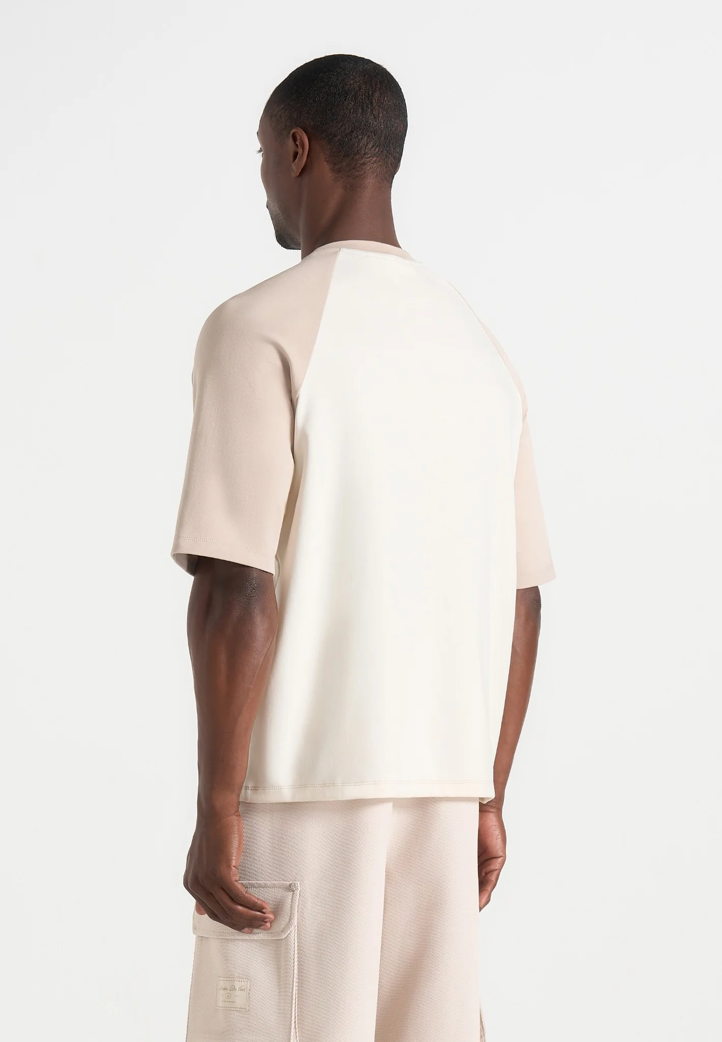 Unisex Signature Raglan Cotton T-Shirt - Cream/Beige - Image 7