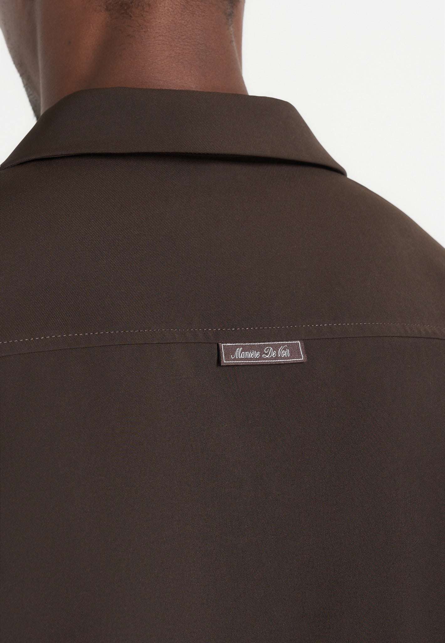 Valen - Applique Detail Long Sleeve Shirt - Brown - Image 4