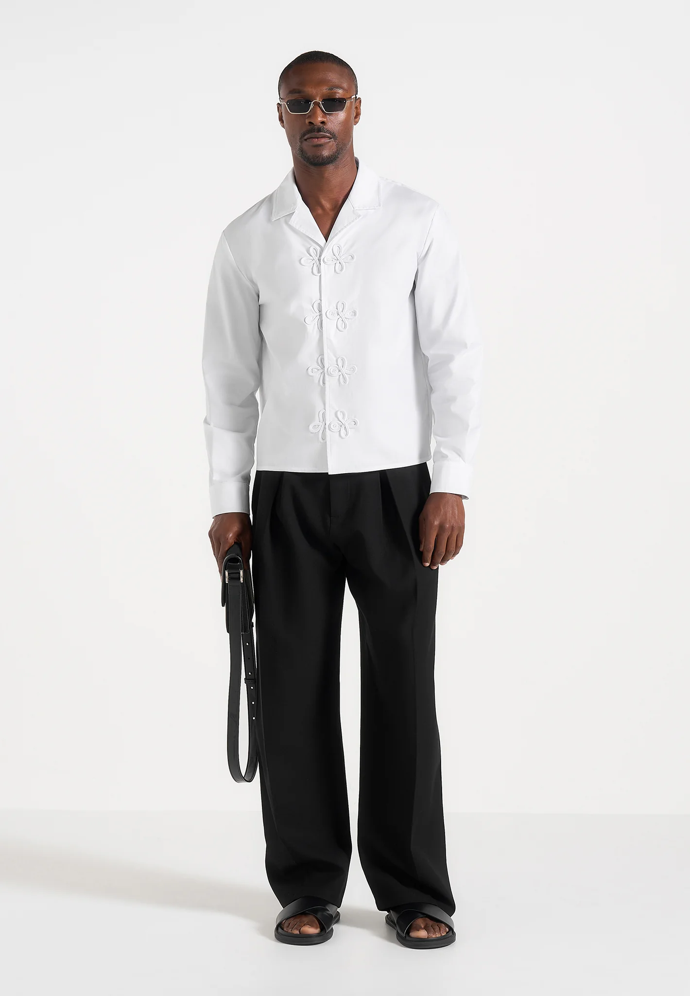Valen - Applique Detail Long Sleeve Shirt - White - Image 2
