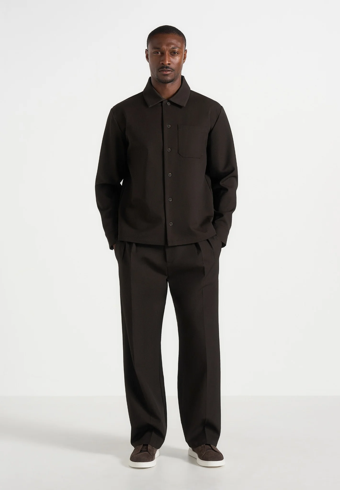 Valentin - Tailored Overshirt - Dark Brown