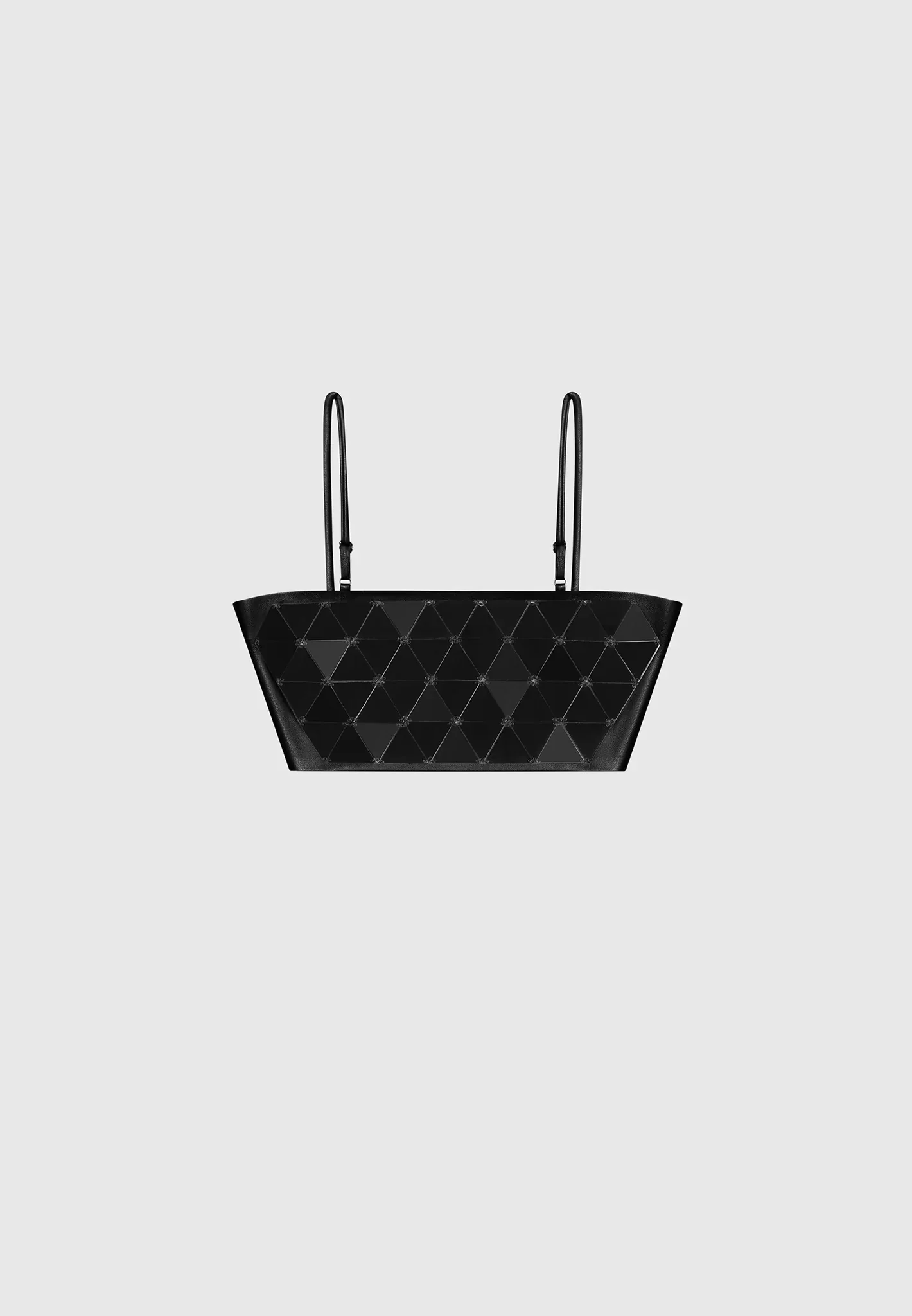 Leather Mirrored Bandeau Top - Black/Black - Image 4
