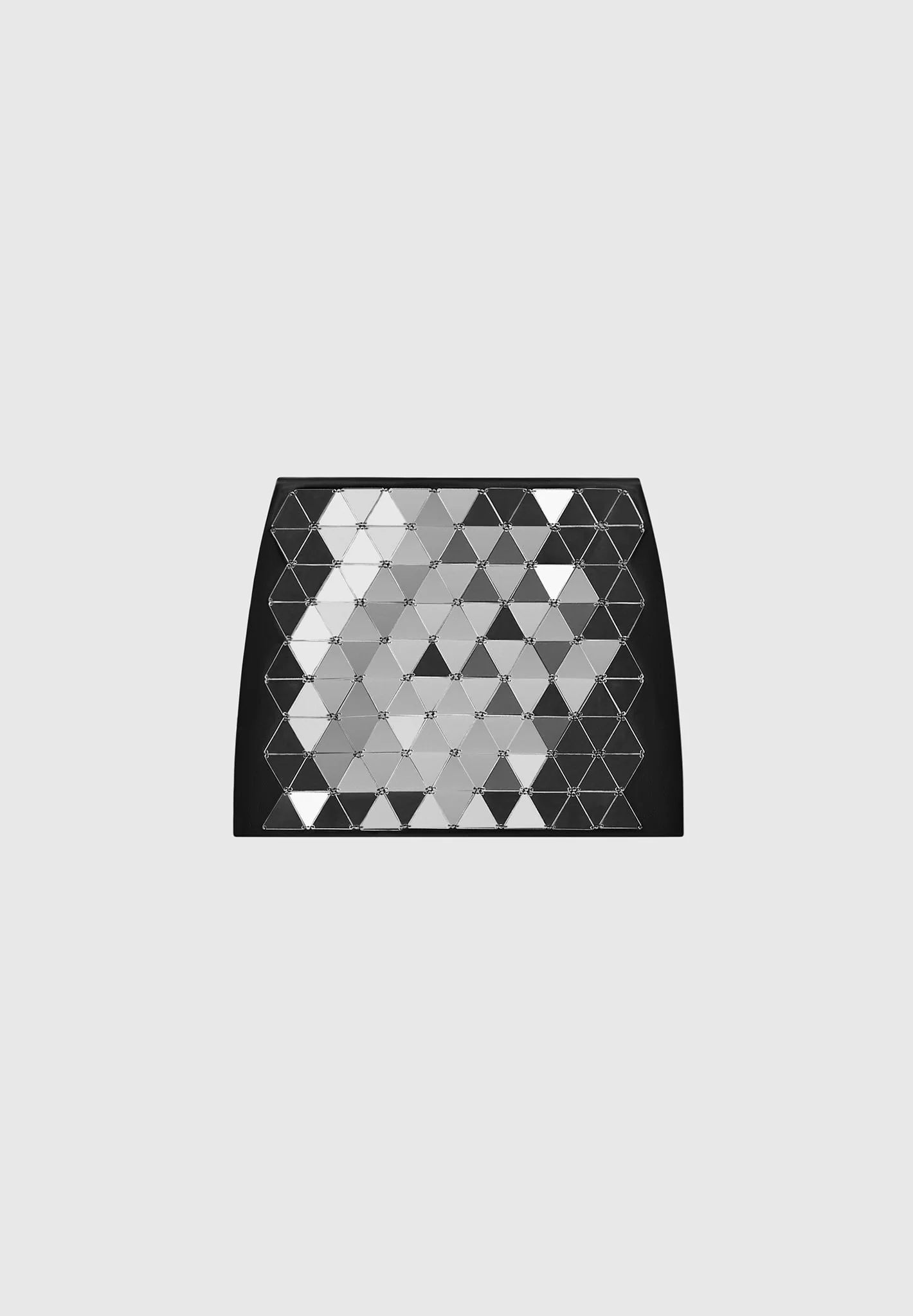 Leather Mirrored Mini Skirt - Silver/Black - Image 5