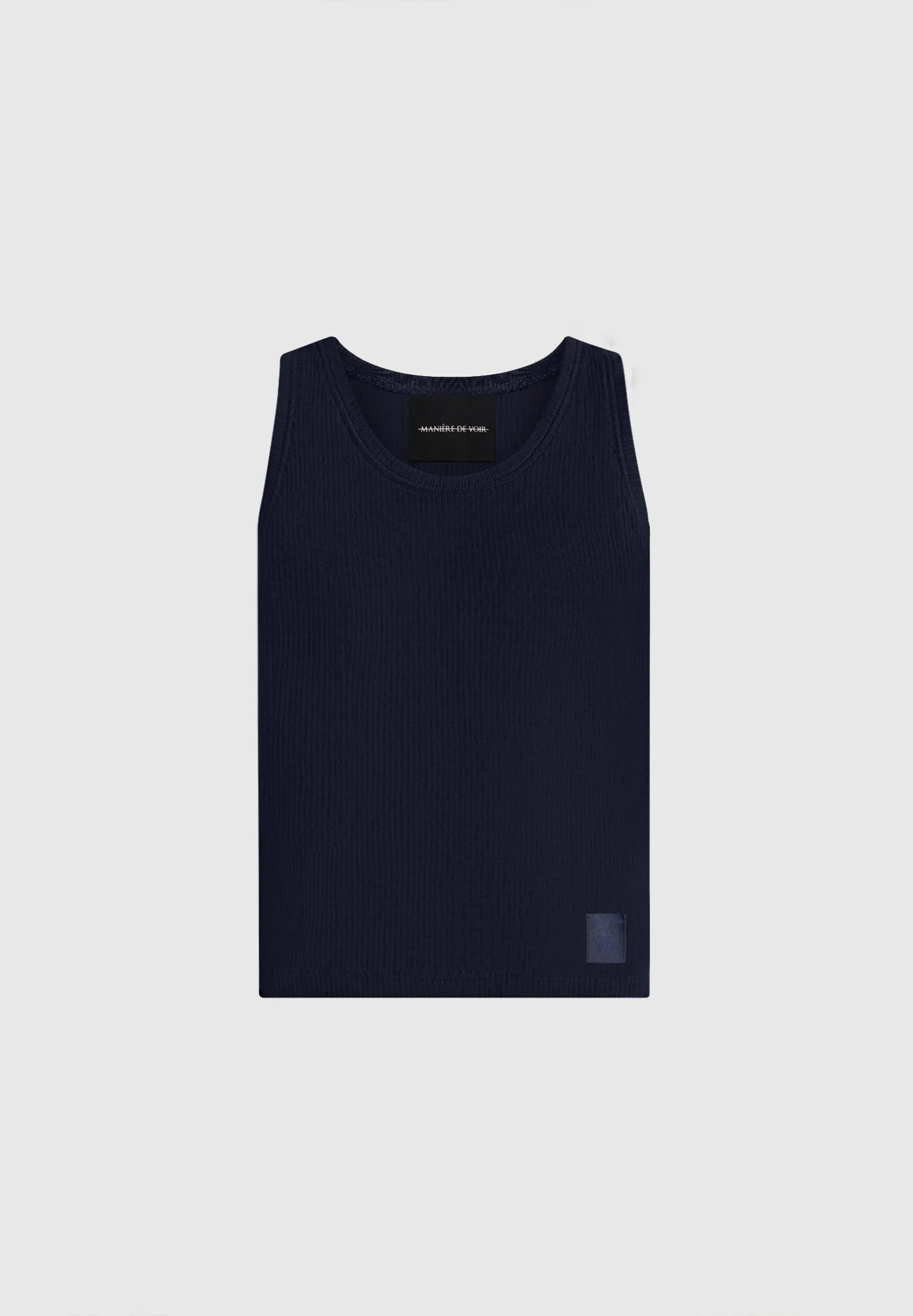 VS001 - Ribbed Cotton Vest - Navy - Image 5