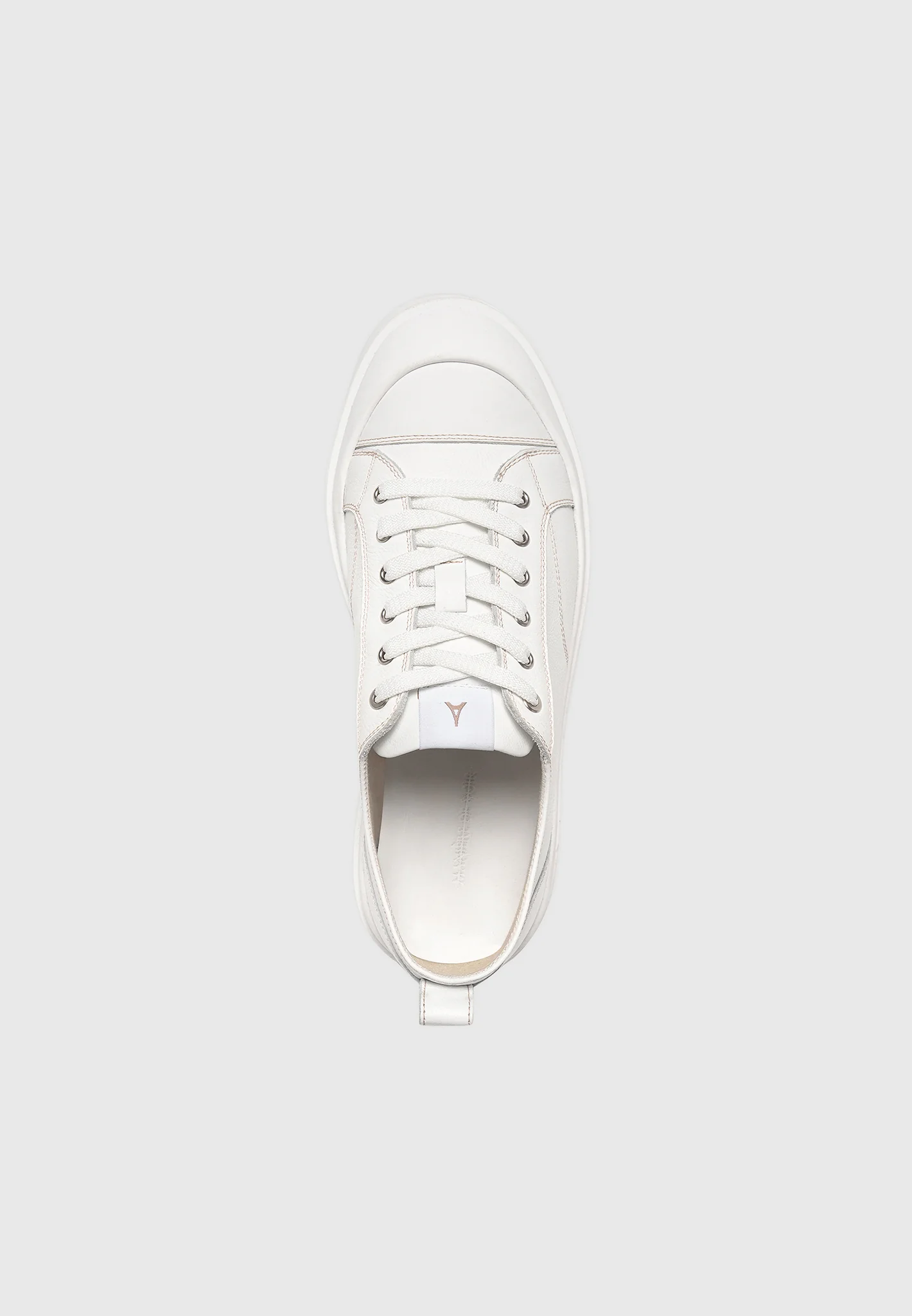 Women's Vienna - Leather Contrast Stitch Sneaker - White - Image 7