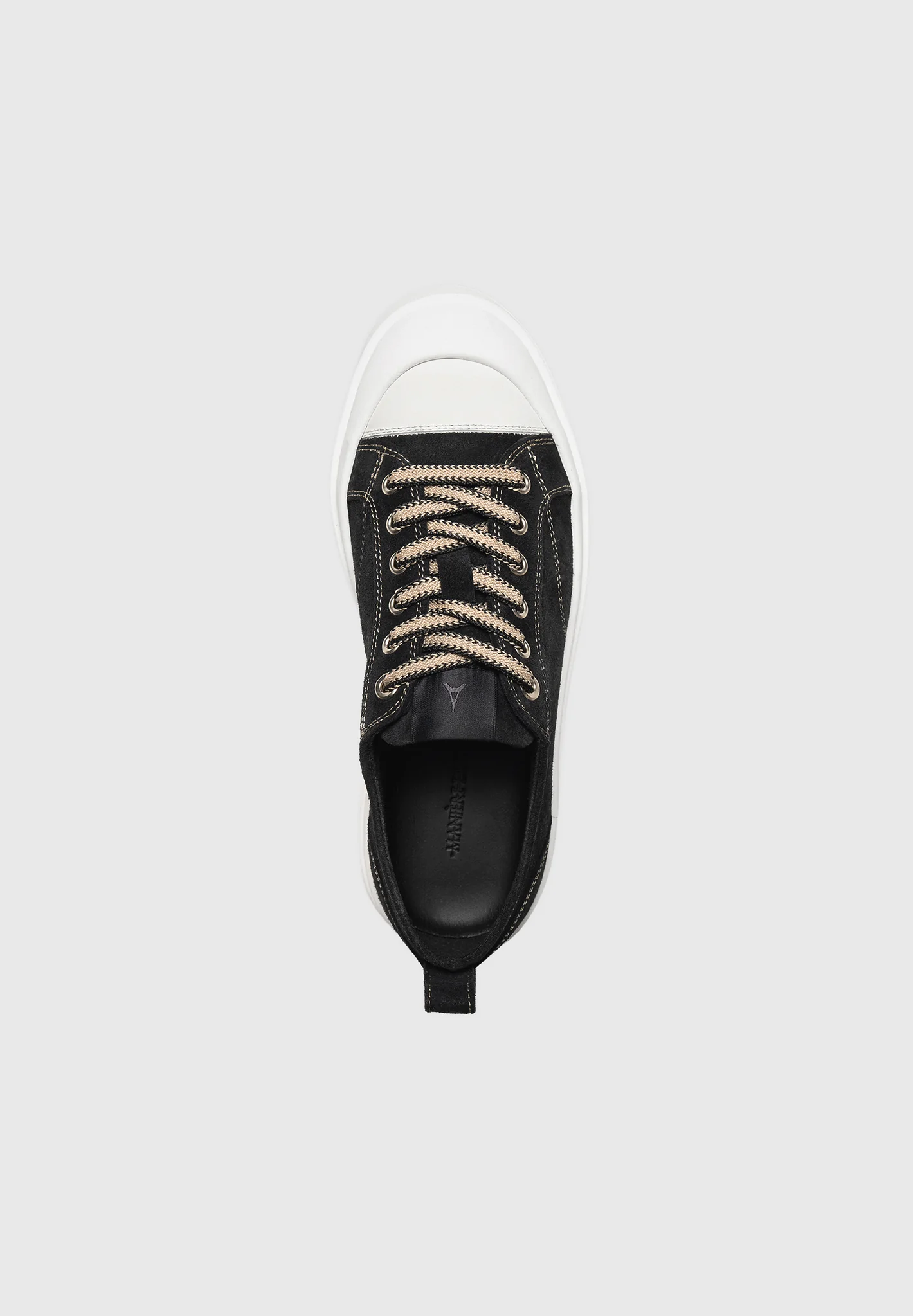 Women's Vienna - Suede Contrast Stitch Sneaker - Black - Image 8