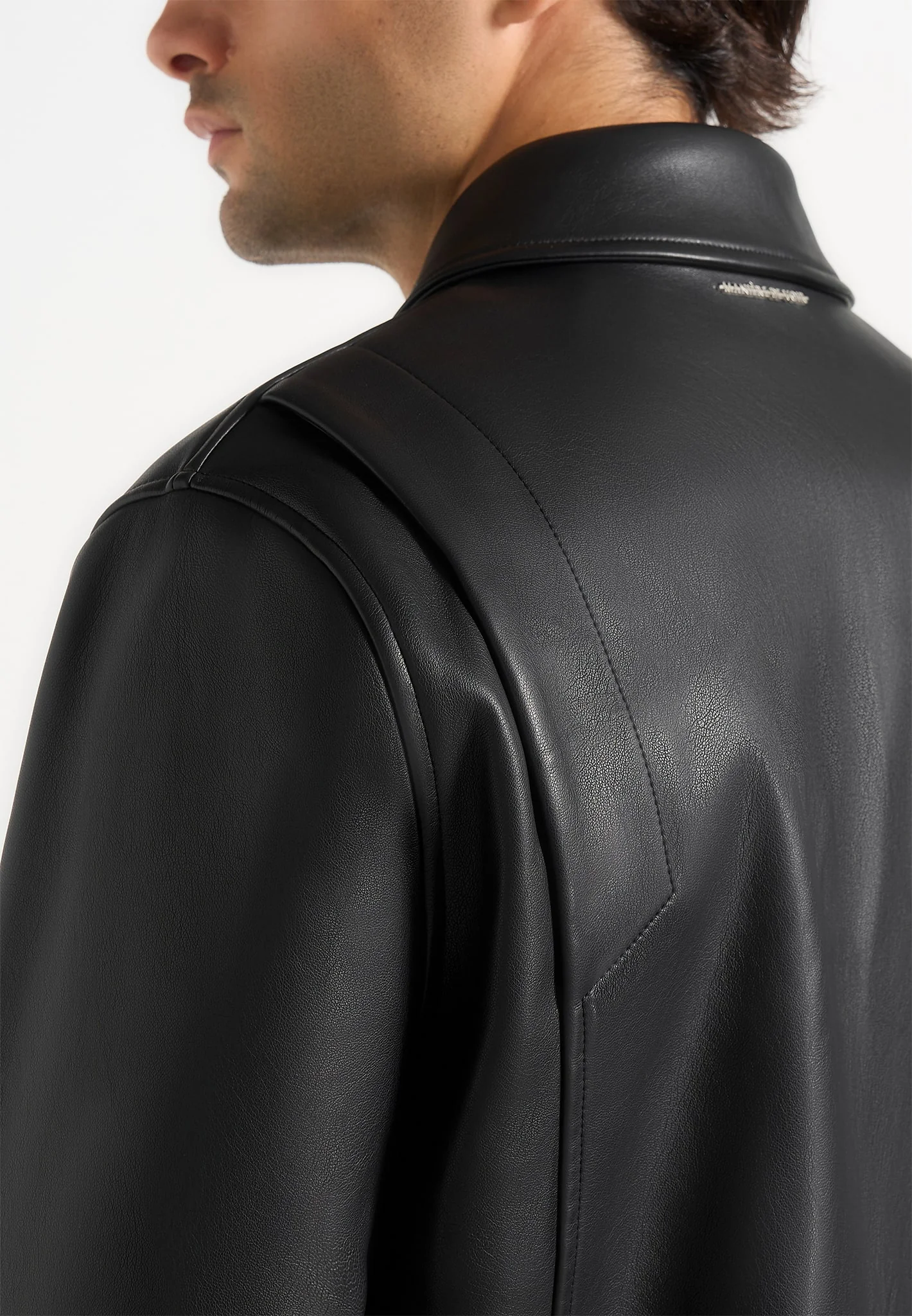 Yves - Minimal Leather Jacket - Black - Image 3