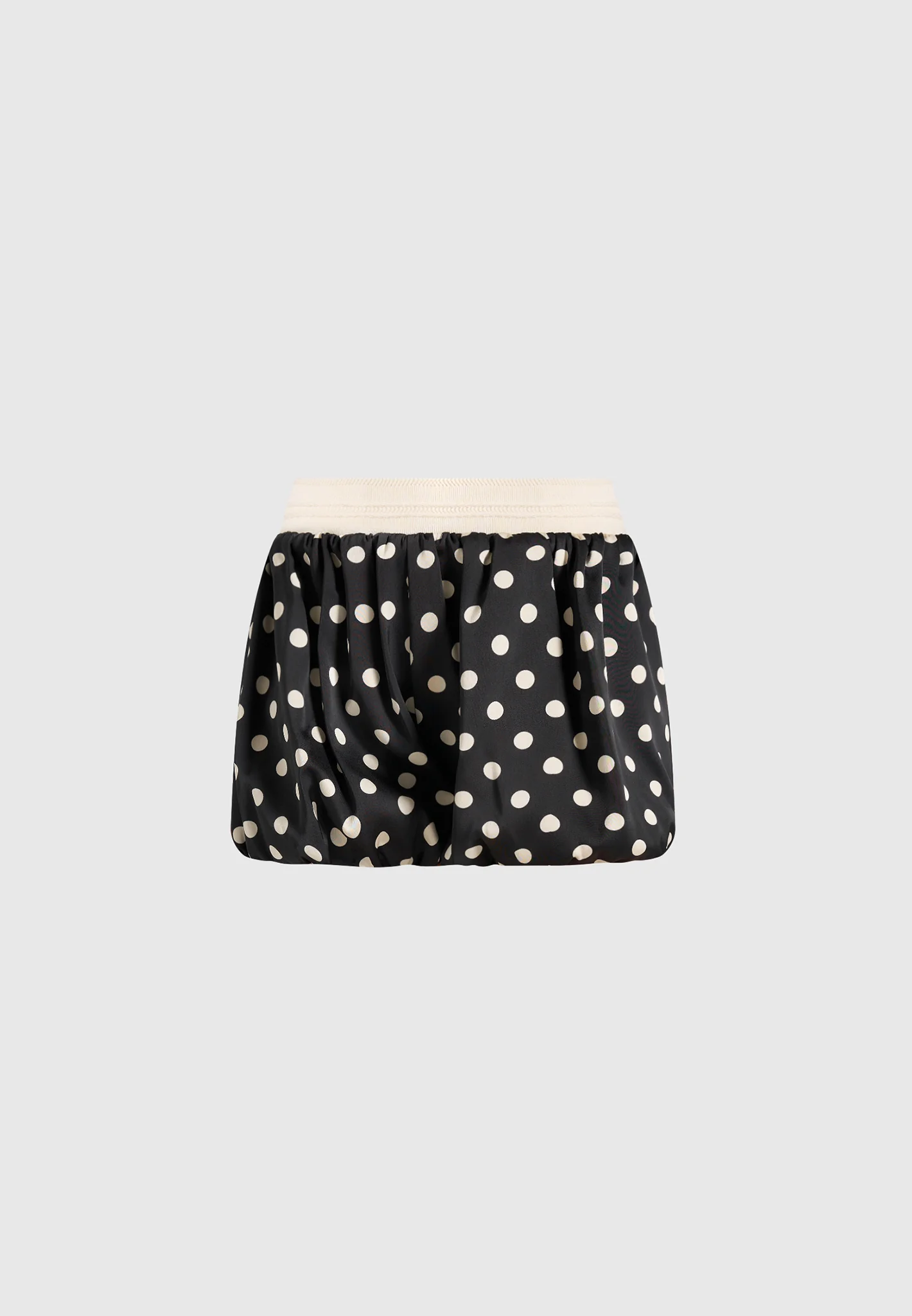 Zoe - Satin Polka Dot Balloon Shorts - Black - Image 6